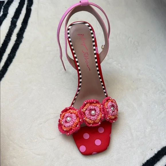 Betsey Johnson Pink and Red Polka Dot Heels - Picture 3 of 6